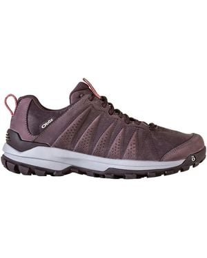 Obōz Ladies Sypes Leather Round Toe Hiking Shoes - Purple