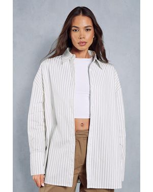 MissPap Pinstripe Oversized Shirt - White