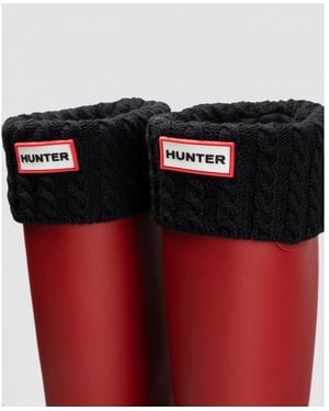 HUNTER Recycled Mini Cable Tall Boot Sock - Red