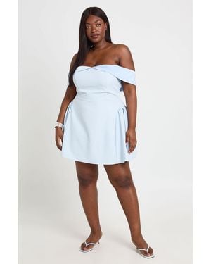 Boohoo Plus Bardot Off Shoulder Skater Dress - White