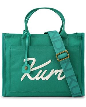 Kurt Geiger Canvas Kc Tote Bag - Green