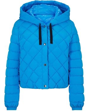 BOSS Hooded Snap Button Puffer Jacket - Blue