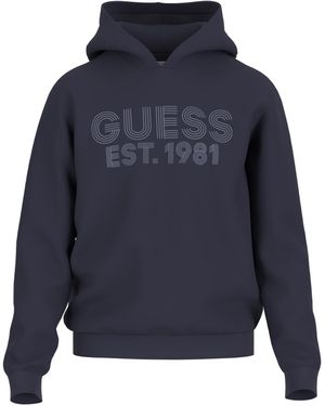 Guess Sweatshirt Met Capuchon - Blauw