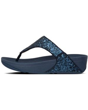 Fitflop Lulu Glitter Toe-Thong Midnight - Blue