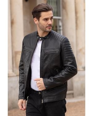 Ashwood Leather 'Montaro' Real Biker Jacket - Black