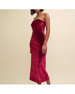 Nobody's Child Nobodys Velvet Bandeau Dress - Red
