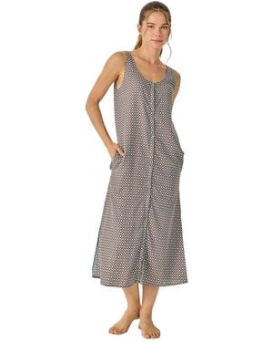 J&j Brothers Summer Long Sleeveless Nightgown Jjb38 - Brown