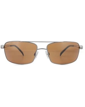 Serengeti Sunglasses Dante 7113 Shiny Gunmetal Mineral Polarized Drivers - Brown
