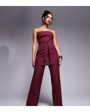 Kaiia Exclusive Tailored Tie Waist Wide Leg Trousers Co-Ord