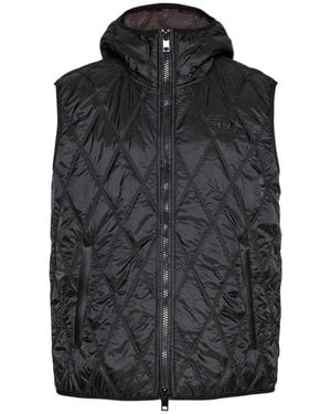 DIESEL Logo Quilted Gilet - Black