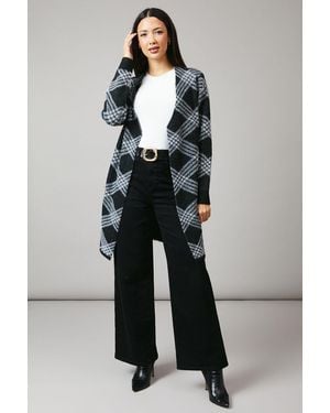PRINCIPLES Checked Edge To Longline Cardigan - Multicolour