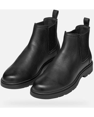 Geox Spherica Ec1 C Tumble Leather Boots - Black