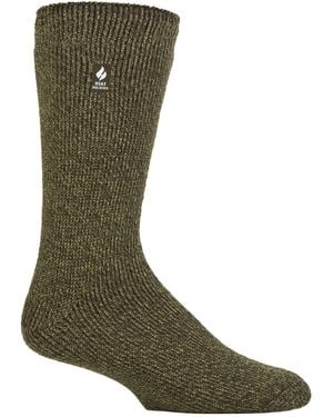 Heat Holders Thick Winter Warm Original 2.3 Tog Thermal Socks - Green