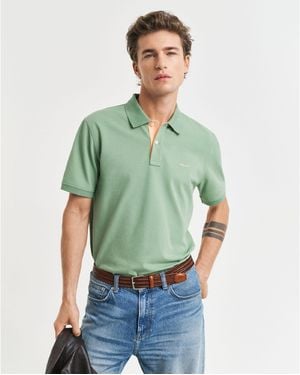 GANT Contrast Piqué Polo Shirt - Green