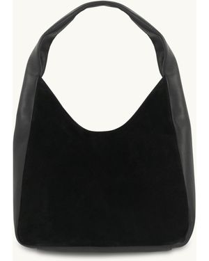 Apatchy London The Henry Leather And Suede Hobo Bag - Black