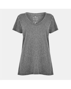 Velvet By Graham & Spencer By And V-Neck Short Sleeve Regular Fit T-Shirt - Grey