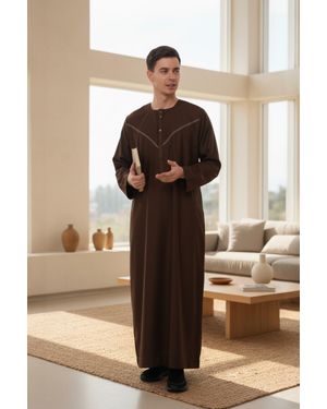 Thobez Eid Moroccan Thobe Robe Djellaba Ramadan Eid Jubba Lfs- Hm10 - Natural