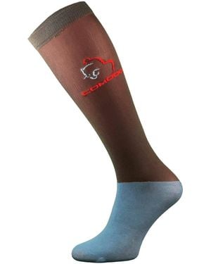 Comodo 1 Pack Ladies Microfibre Knee High Horse Riding Equestrian Socks - Brown