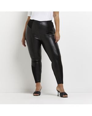 River Island Leggings Plus Pu Ponte Mix - Black