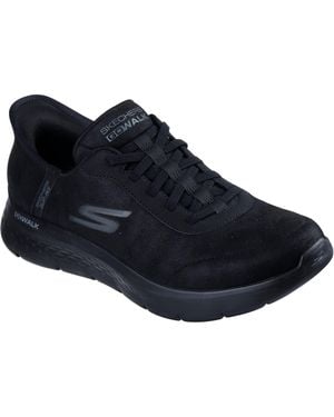Skechers Go Walk Flex Smooth Motion Textiel Mannen Zwarte Sneakers - Blauw