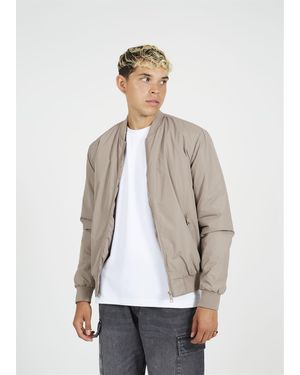 Brave Soul Padded Bomber Jacket Zip Up - White
