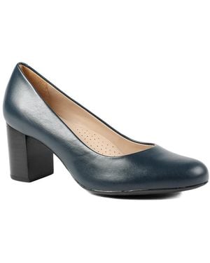 Jones Bootmaker Xantara Leather Block Heel Court Shoes - Blue