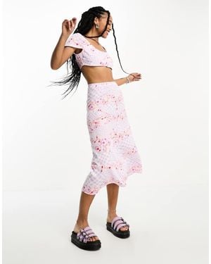 ONLY Midi Slip Skirt Co-Ord - Pink
