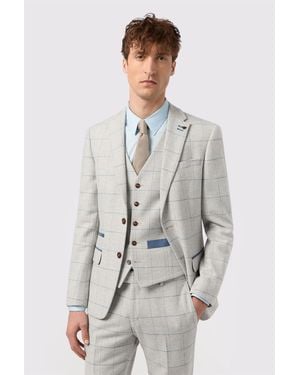 Antique Rogue Single Breasted Long Sleeve Two Button Slim Fit Suit Jacket - Grey