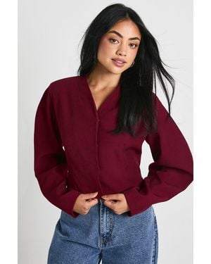 Boohoo Barrel Sleeve Crop Tailored Blazer