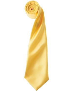 PREMIER Plain Satin Tie (Narrow Blade) (Sunflower) - Yellow