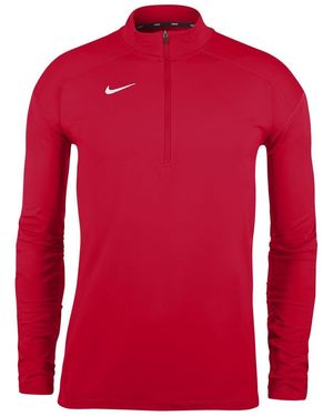 Nike Dry Element Funnel Neck Long Sleeve Jersey Top - Red