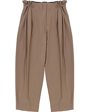 Victoria Beckham Gathered Waist Utility Trouser - Brown
