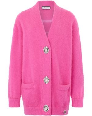 Philipp Plein Cardigan Hexagon Fluo - Roze