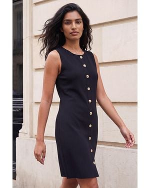 Roman Knitted Pinafore Dress - Blue