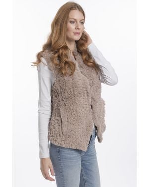 Jayley Hand Knitted Faux Fur Gilet - Multicolour
