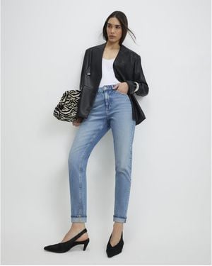 River Island Mid Rise Mom Sculpt Jeans Cotton - Blue