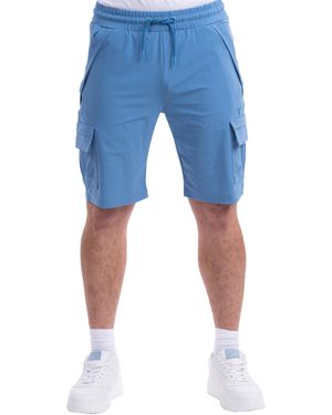 D Rock Cargo Shorts With Elastic Waistband - Blue