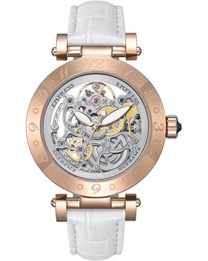 Empress Theodora Automatic Leather-Band Watch - Metallic