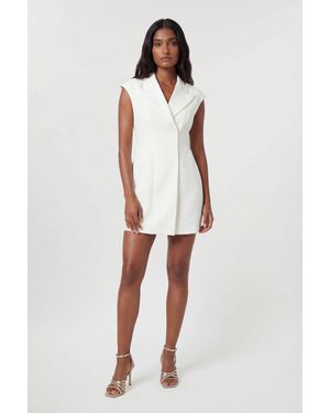 Karen Millen Petite Compact Stretch Seam Detail Tailored Mini Dress - White