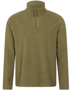 Mountain Warehouse 'Camber Ii' Half Zip Fleece Top Antipill Breathable Casual Winter Jumper - Green