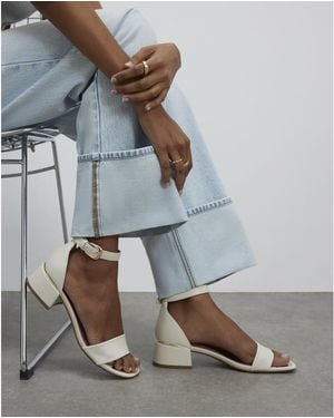 River Island Sandals Low Block Heel Pu - Grey