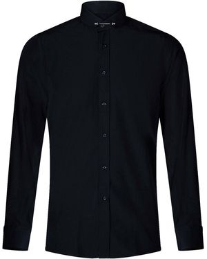 TruClothing Club Collar Shirt 1920S Peaky Blinders With Bar Poplin Pin Smart Cotton - Blue