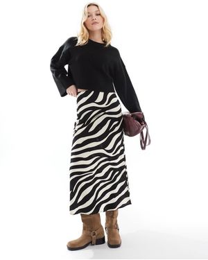 Object Satin Ankle Skirt - Black