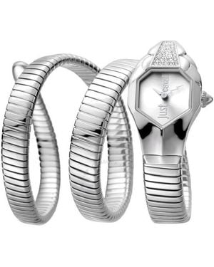 Just Cavalli Snake Quartz Dial Watch - White