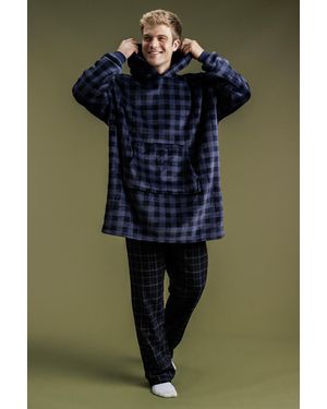 Tokyo Laundry Check Print Oversized Hoodie Blanket - Green