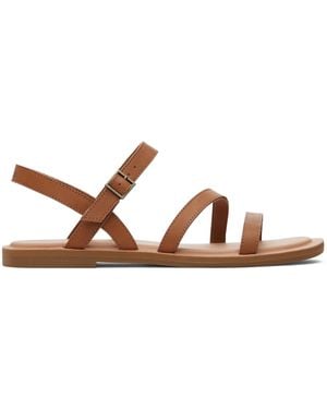 TOMS Kira Ankle Strap Sandals Leather - Brown