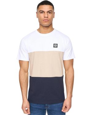 Henleys Henpanel Colour Block Cotton T-Shirt - White