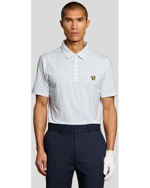 Lyle & Scott Cross Print Polo Shirt - White