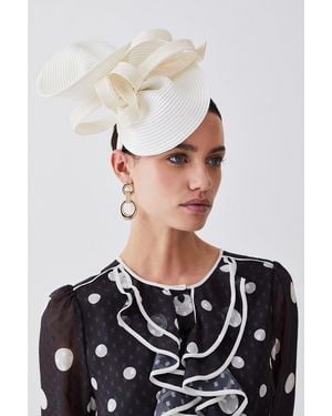Karen Millen Asymmetric Bow Headband Fascinator - White