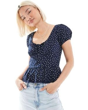 Hollister Milkmaid Short Sleeve Top - Blue